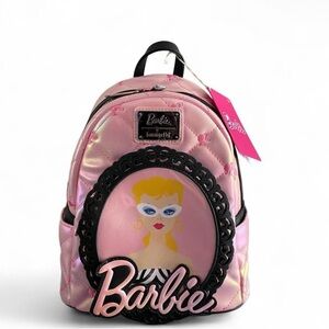 Barbie Pink Quilted Backpack with Doll Design